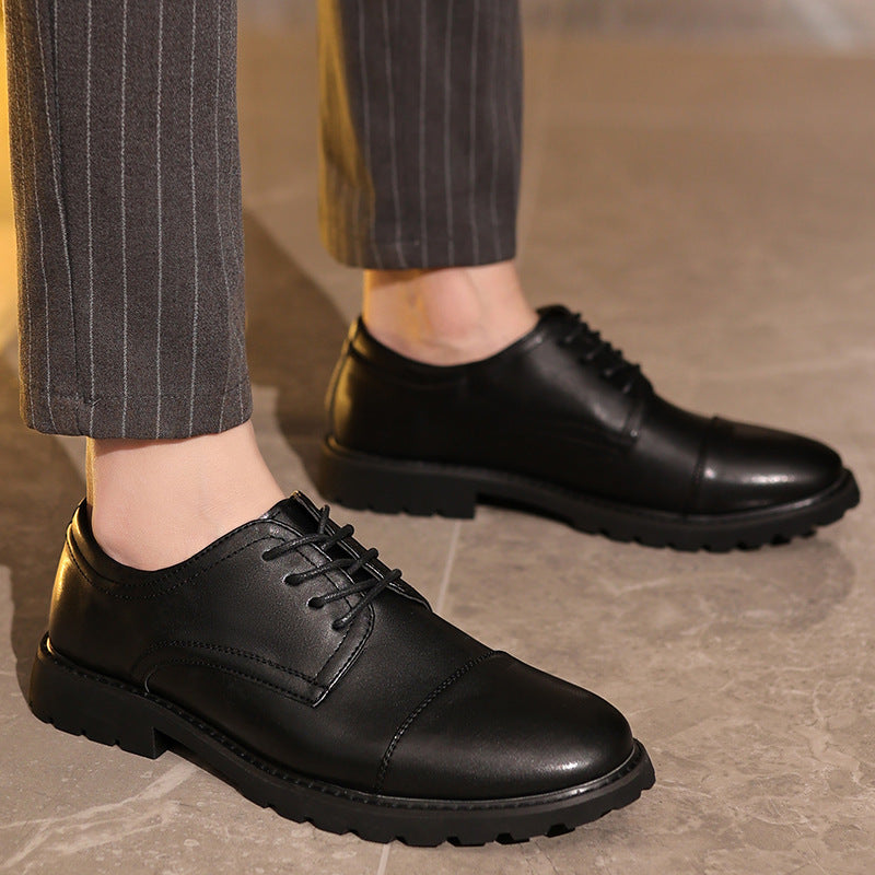 Men’s Derby Shoes – Leather – Cap Toe – Formal Fit – Rubber Sole – Business Dress