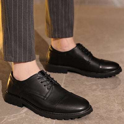Men’s Derby Shoes – Leather – Cap Toe – Formal Fit – Rubber Sole – Business Dress