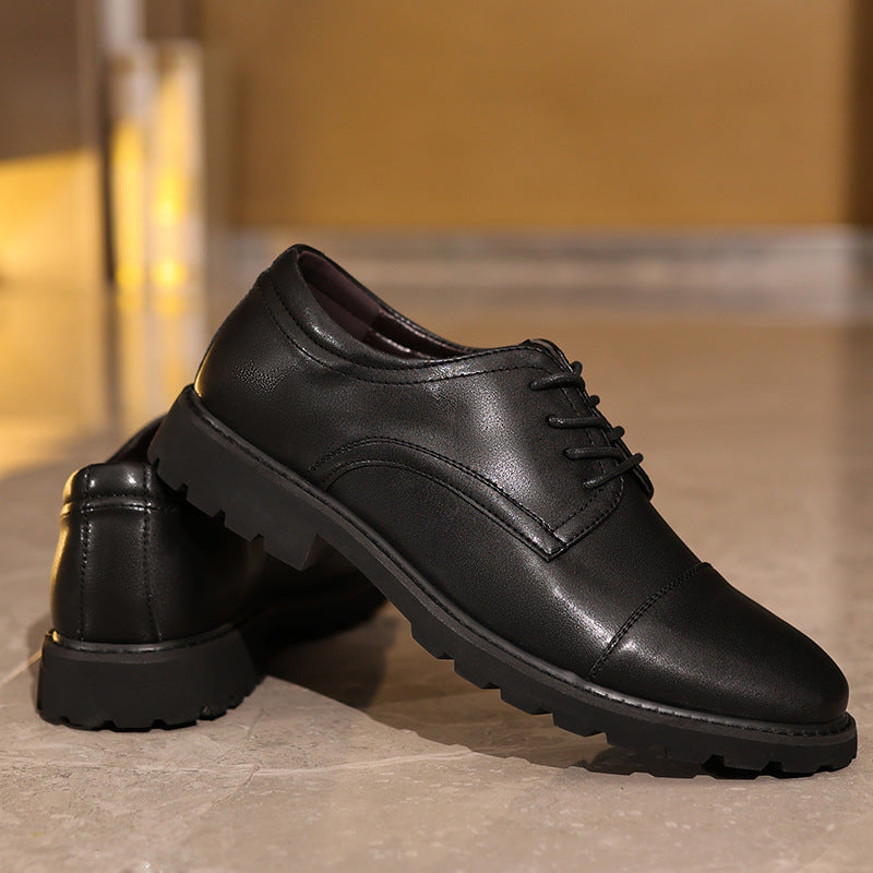Men’s Derby Shoes – Leather – Cap Toe – Formal Fit – Rubber Sole – Business Dress