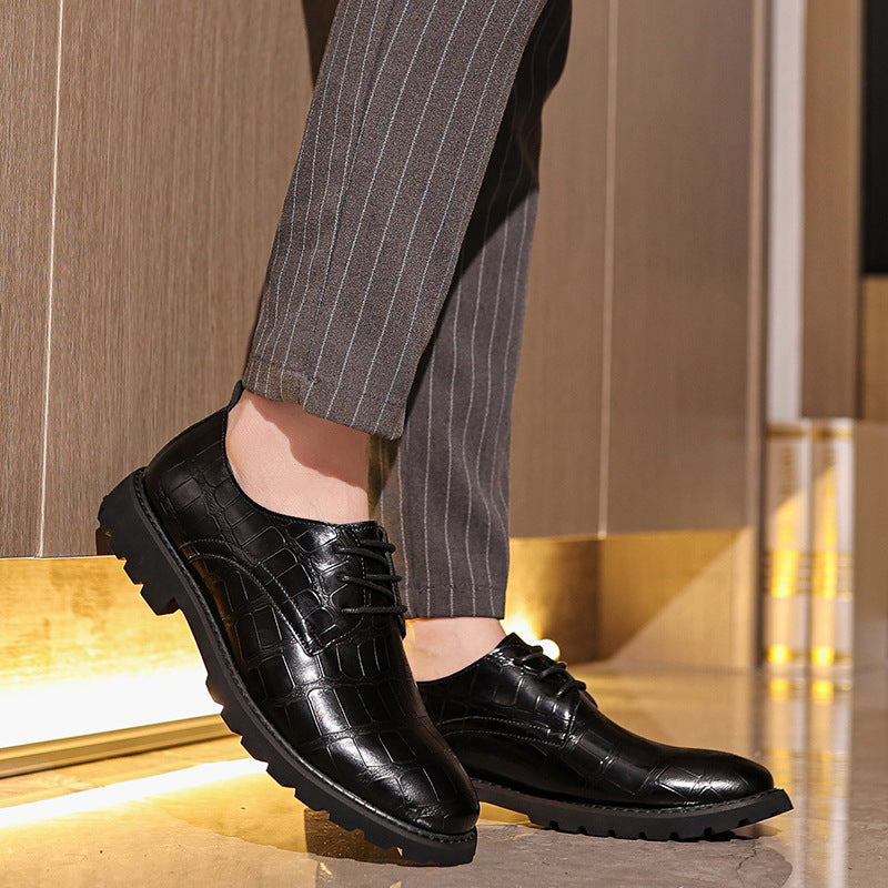 Men’s Derby Shoes – Leather – Cap Toe – Formal Fit – Rubber Sole – Business Dress