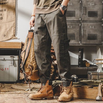Men’s Cargo Pants – Relaxed Fit – Durable Cotton – Utility Pockets – Drawstring Cuff