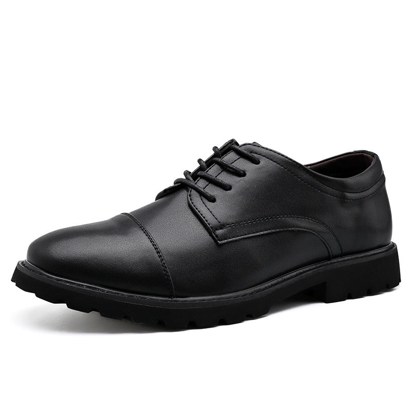 Men’s Derby Shoes – Leather – Cap Toe – Formal Fit – Rubber Sole – Business Dress