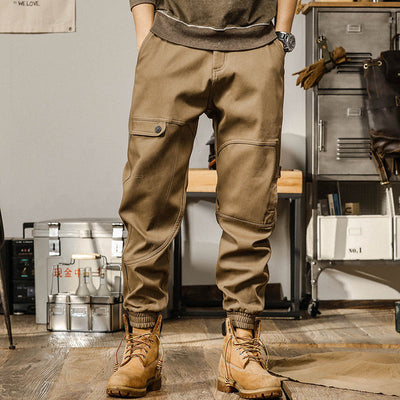 Men’s Cargo Pants – Relaxed Fit – Durable Cotton – Utility Pockets – Drawstring Cuff