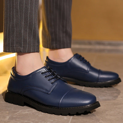 Men’s Derby Shoes – Leather – Cap Toe – Formal Fit – Rubber Sole – Business Dress