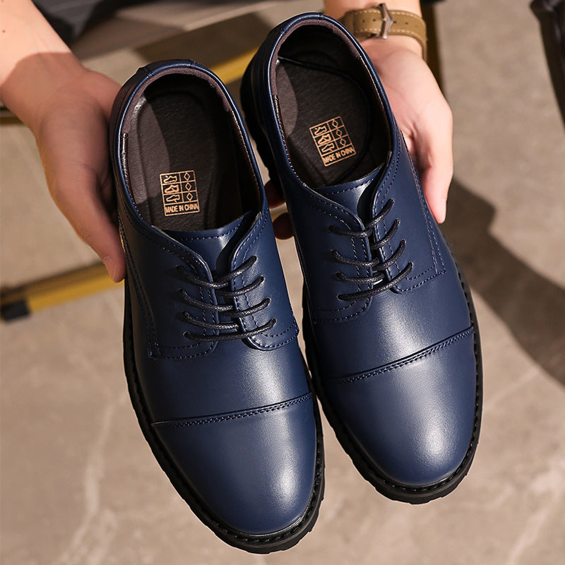 Men’s Derby Shoes – Leather – Cap Toe – Formal Fit – Rubber Sole – Business Dress